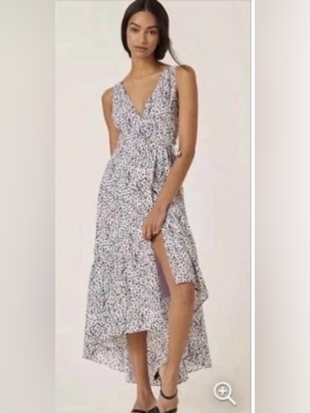 Anthropologie Hutch Strappy Open Back Floral Midi Wrap Dress XS